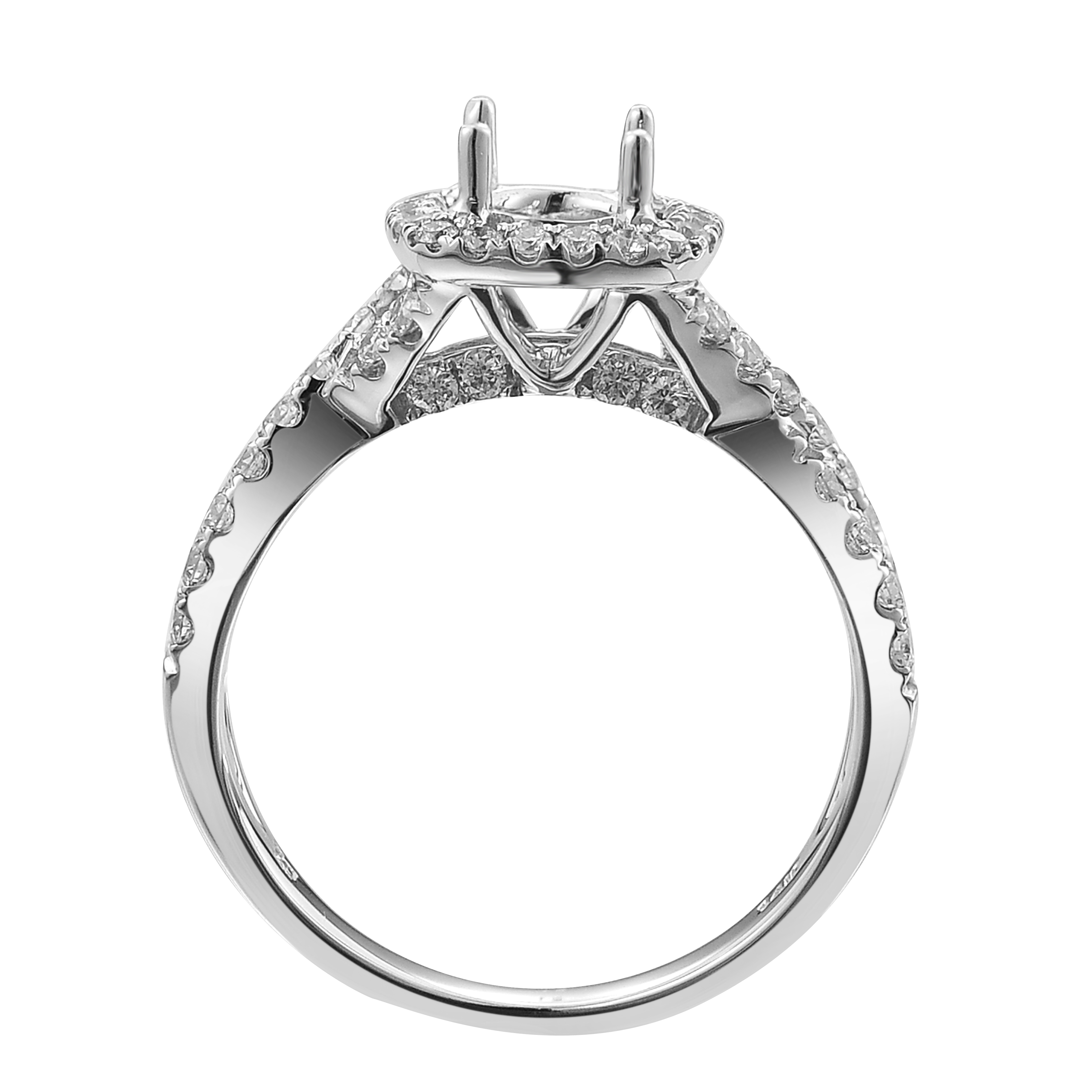 Diamond Engagement Mounting Ring 0.66 ct. 14K White Gold